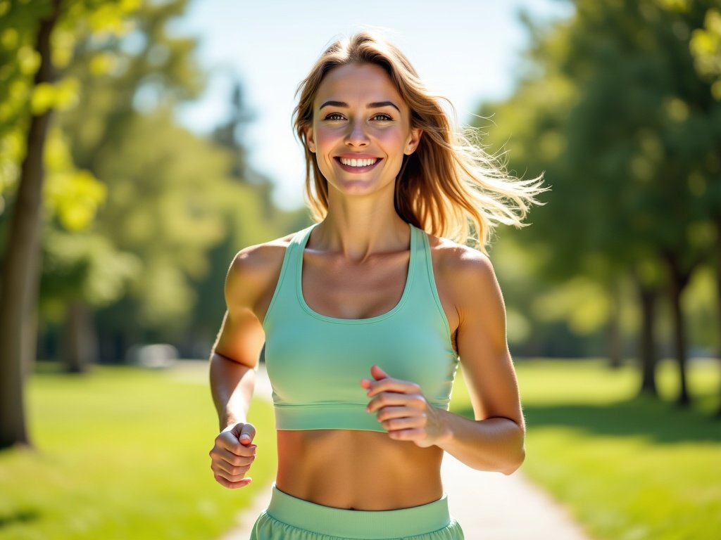 Aktive Frau beim Joggen – Energie und Bewegung im Alltag