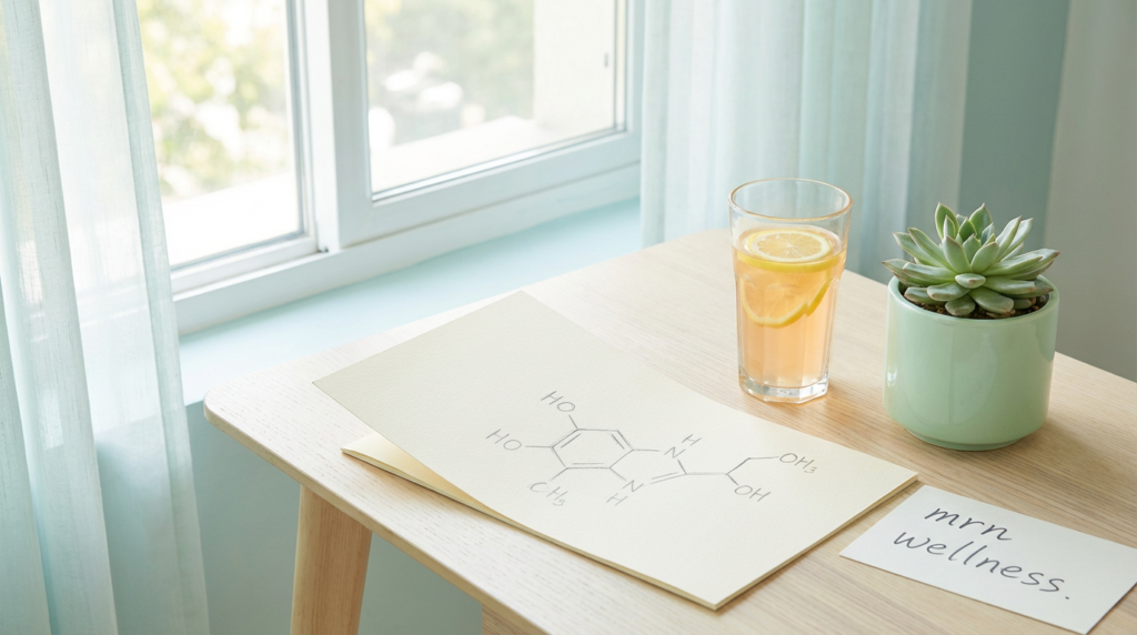 Aminosäuren im Alltag – Drink und wissenschaftliche Notiz im Hintergrund